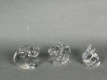 Vintage PBO Lead Crystal Bunny Figure With Two Additional Figures