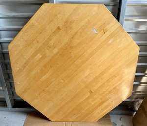 Octagonal Maple Butcher Block Table Top With Base