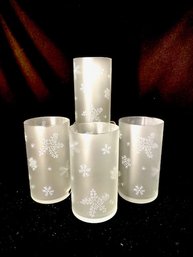 Vintage Frosted Snowflake Tumblers