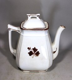 Antique Alfred Meakin English Ironstone Tea Leaf Coffee Pot (discoloration)