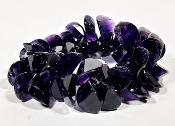 Large Genuine Faceted Amethyst Stone Bracelet