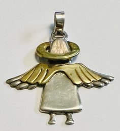 VINTAGE STERLING SILVER ANGEL PENDANT