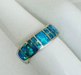 STERLING SILVER WITH OPAL INLAY RING