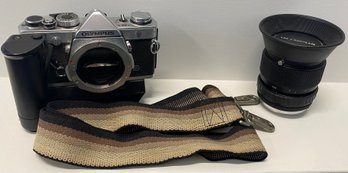 Olympus OM-1n Camera With 70mm Zoom Lens And Strap