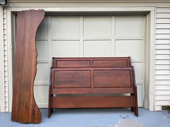 Cherry Sleigh Bed With Side Rails