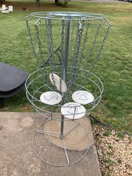 Disc Golf Basket And Disks
