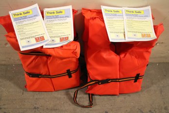 Lot Of Four Near - Shore Buoyant Type II Life Vests From Kent Sporting Goods