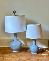 Pair Of Blue Ceramic Suzanne Kessler Table Lamps