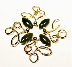 Gold Filled Genuine Jade Stone Pendant