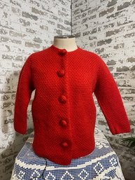 Vintage Red Wool Crop Sweater