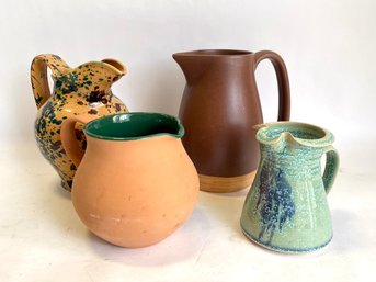 Lot Of 4 Modern Ceramic Pitchers