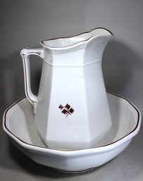 Antique Ironstone English Tea Leaf Bowl And Pitcher (marriage)