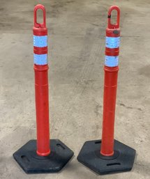 2 Traffic Cones With Base ~ 48 Inches High ~