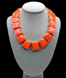 Stunning Vintage KRAMER Orange Lucite Squares Necklace