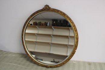 Vintage Round Gilded Mirror