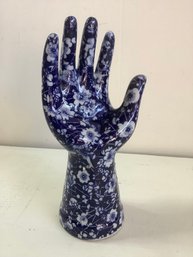 Floral Blue And White Hand Jewelry Holder #15