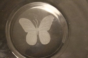 12 8 Inch Glass Plates Butterfly