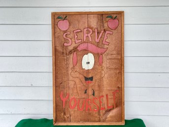 Wood Serve Yourself Sign
