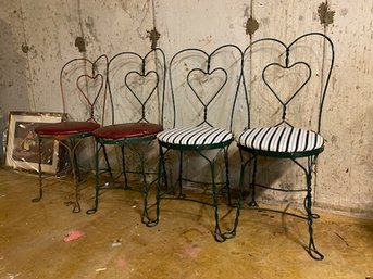 Set Of 4 Metal Parlor Chairs