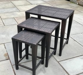 Useful Wicker/rattan  Outdoor Nesting Table Set
