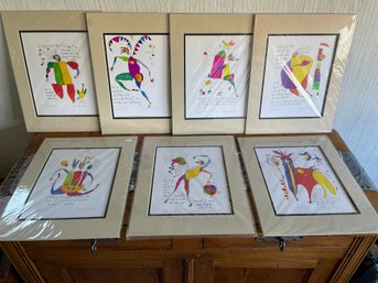 1993-94 Signed Handmade Matted Print Collection 7pcs