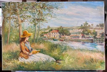 Impressionist Style Oil On Canvas Painting Signed L. Fleming Lower Right