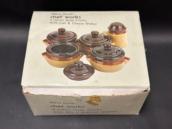 A Set Of Classic French Onion Soup Crocks, New/Old Stock