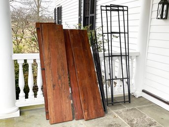A Rustic-Chic Shelf Of Wrought Iron And Reclaimed Wood