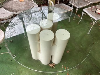 Very Unique Mid Century Table With Adjustable 5 Column Base!