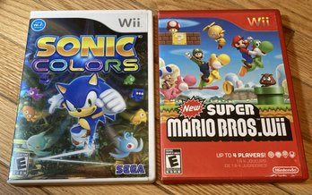 Complete Nintendo Wii New Super Mario Brothers And Sonic The Hedgehog