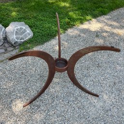 A Hand Wrought Steel 3 Legged Table Base - Crescent Moon