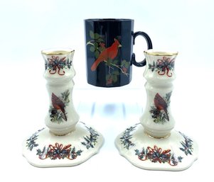 Vintage Mug & Candlestick Pairing