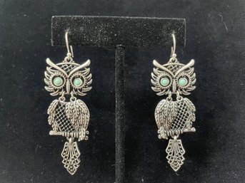 Segmented Owl Earrings