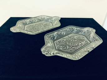 Indiana Glass Clear Sandwich Diamond Shape Plates