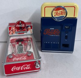 Coca Cola Vending Machine And Pinball Banks