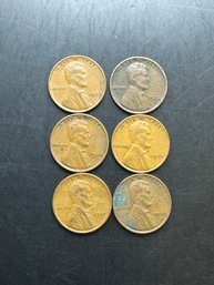 6 Wheat Pennies 1930, 1934, 1935, 1937, 1938, 1939
