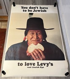 1967 Levys Real Jewish Rye NYC Subway Advertising Poster