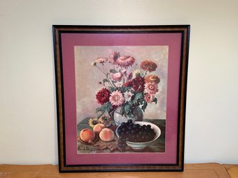 Beautifully Framed Vintage Floral Print