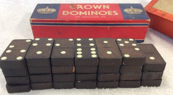 Vintage The Embossing Co. Crown Dominoes Set - L