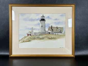 Original Watercolor, Lighthouse Scene, Robert Stuart, Signed & Dated