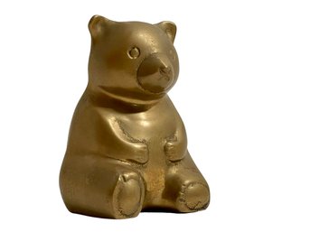 5 Inch Tall Brass Teddy Bear Bank