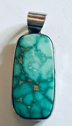 SIGNED STERLING SILVER TURQUOISE PENDANT