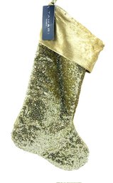 New Old Stock Tahari Home Gold Sequin Stocking