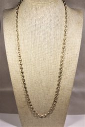 Fine Italian Gucci-style Sterling Silver 925 Elongated Chain Necklace 24'