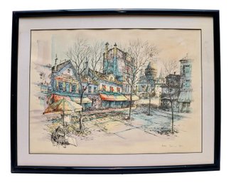 1 Of 3 Chris Brkos Paris 1992 Hand Colored Litho Collection Vintage Parisian Street Scene