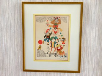 Judith Bledsoe 'jugglers' Lithograph, Limited Edition Signed By Artist