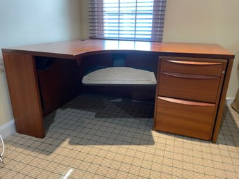 Wooden Corner Desk With Two Drawers