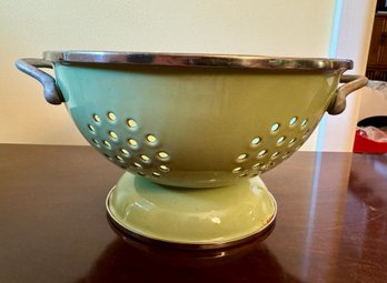 Heavy Duty Green Enameled Strainer