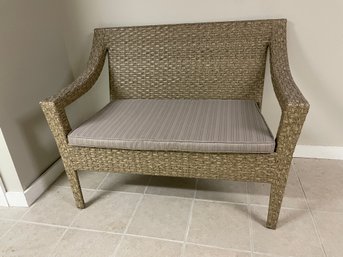 Syntenic Faux Wicker Patio Settee .