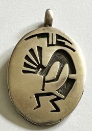 NATIVE AMERICAN SIGNED STERLING SILVER HOPI KOKOPELLI PENDANT